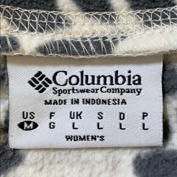 Columbia black white sweater fleece sz M - Picture 7 of 8